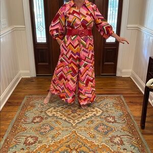 Vibrant Vintage Multicolor Geometric Jumpsuit